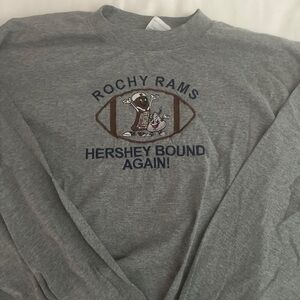 VINTAGE Rochy Rams 'Hershey Bound Again!' Grey Graphic Sweatshirt
